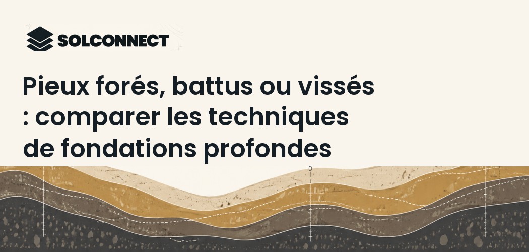 Pieux forés, battus ou vissés : comparer les techniques de fondations profondes